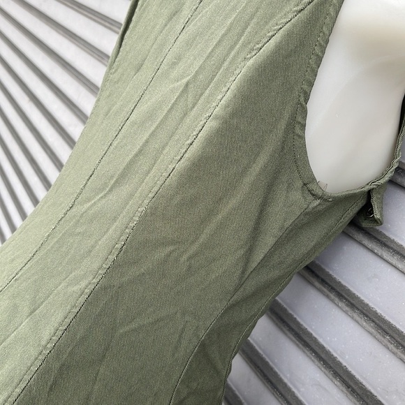 Fashion Nova Rollin With My Friends Twill Mini Olive Dress Size L - Picture 11 of 14